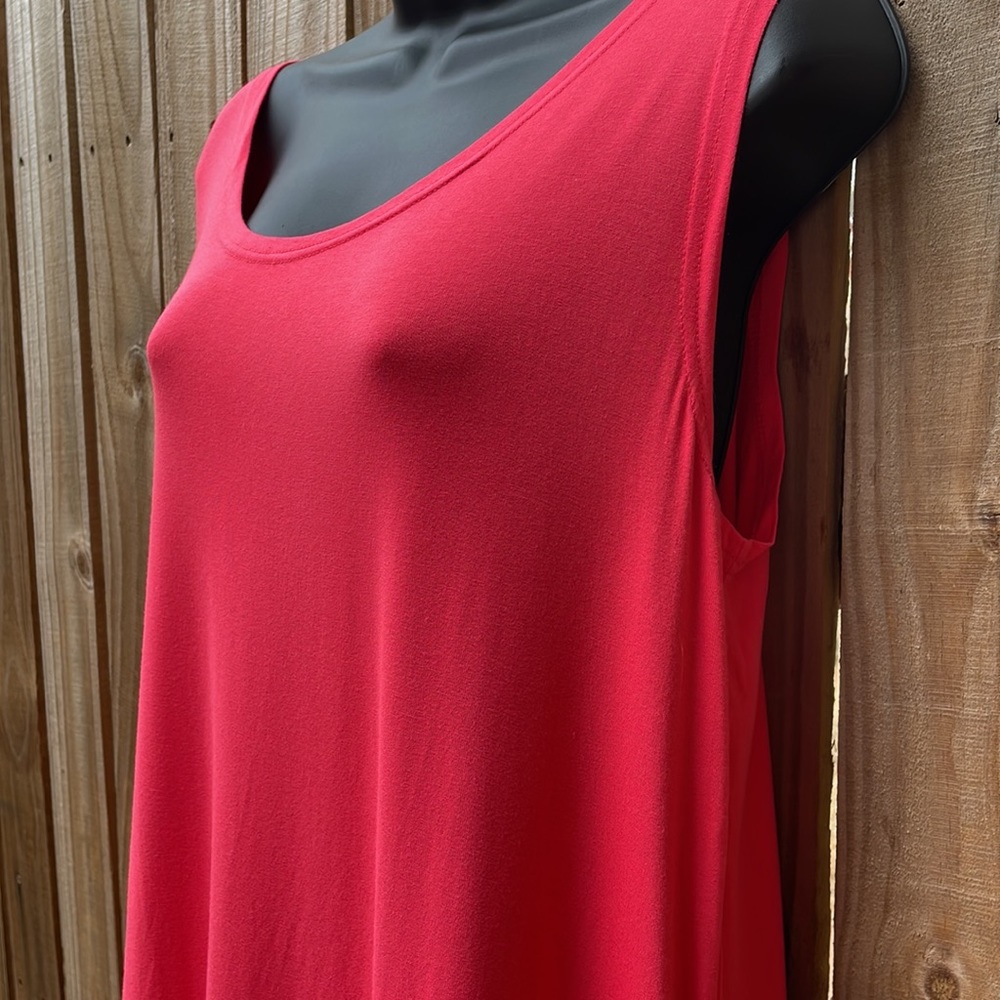 LAST CALL!! Adorn Women's Pink Lace Hem Tank Top, XL - Picture 2 of 7